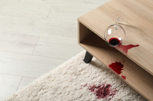 tapis taché de vin